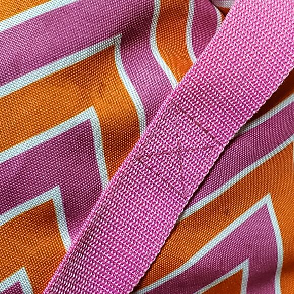 Wildkin Pink and Orange Stripe Overnight Duffle Zig Zag Pink Orange 20" x 10" - Picture 5 of 8